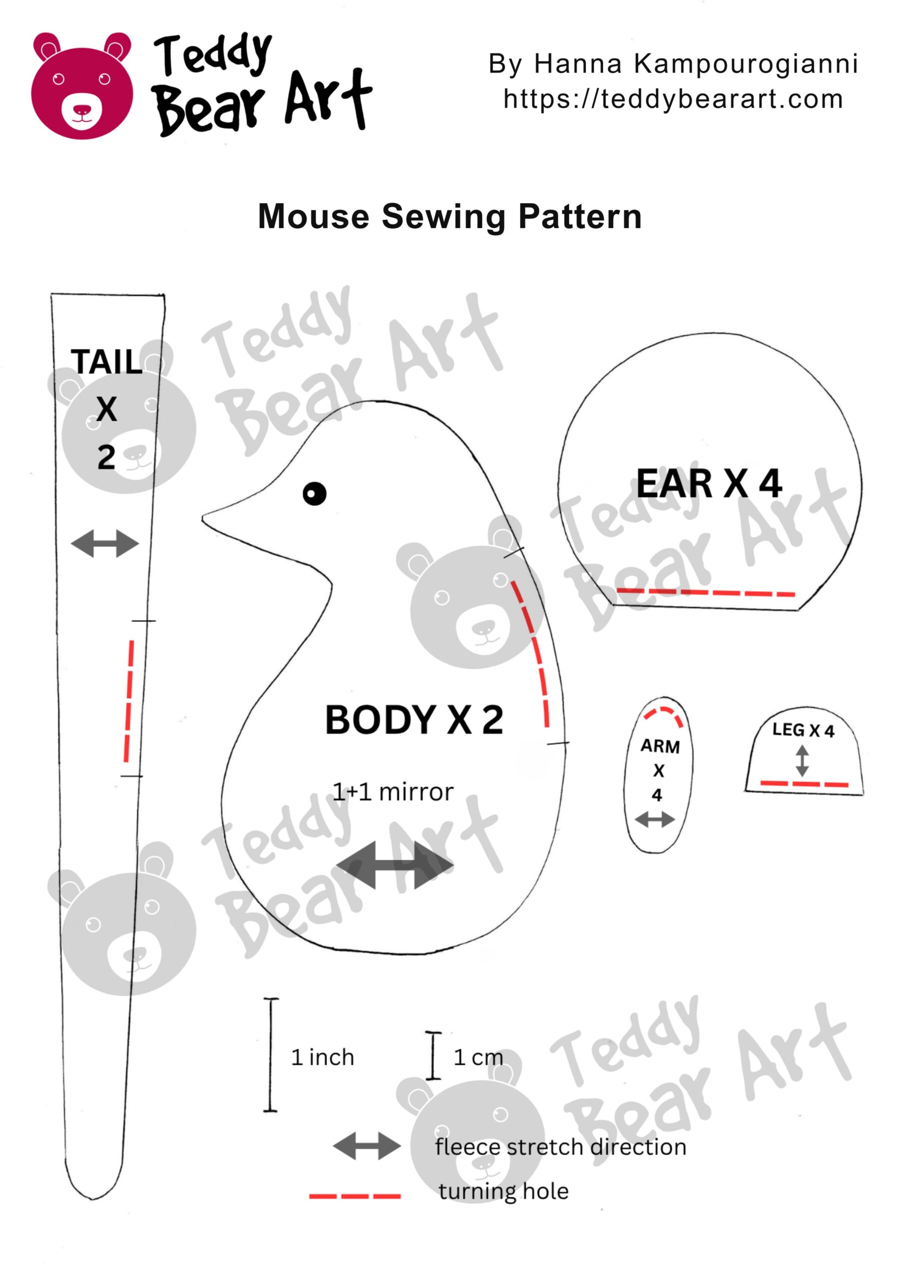 Free Fleece Mouse Sewing Pattern and Tutorial