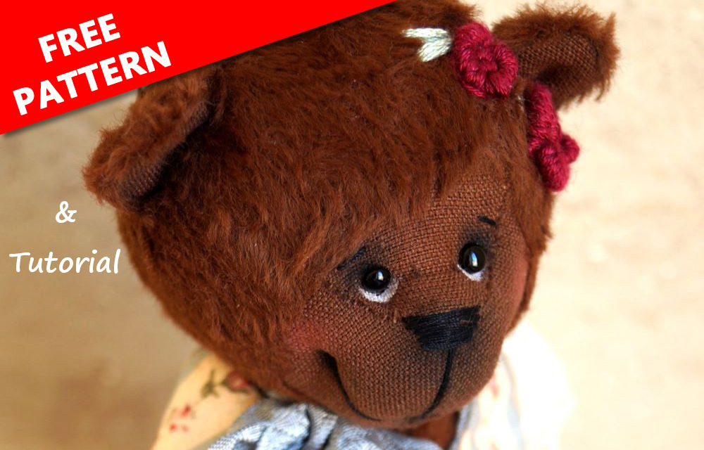 Free Jointed Teddy Bear in The Dress Pattern Tutorial