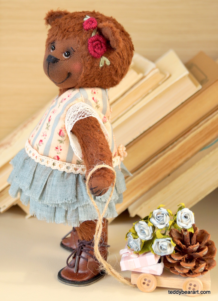 Free Jointed Teddy Bear Pattern in Dress