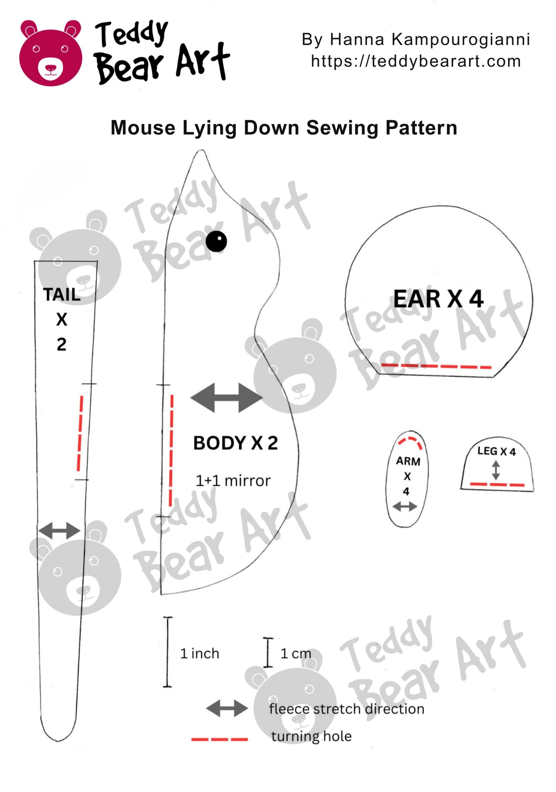 Free Mouse Lying Down Sewing Pattern: Easy Tutorial for Beginners