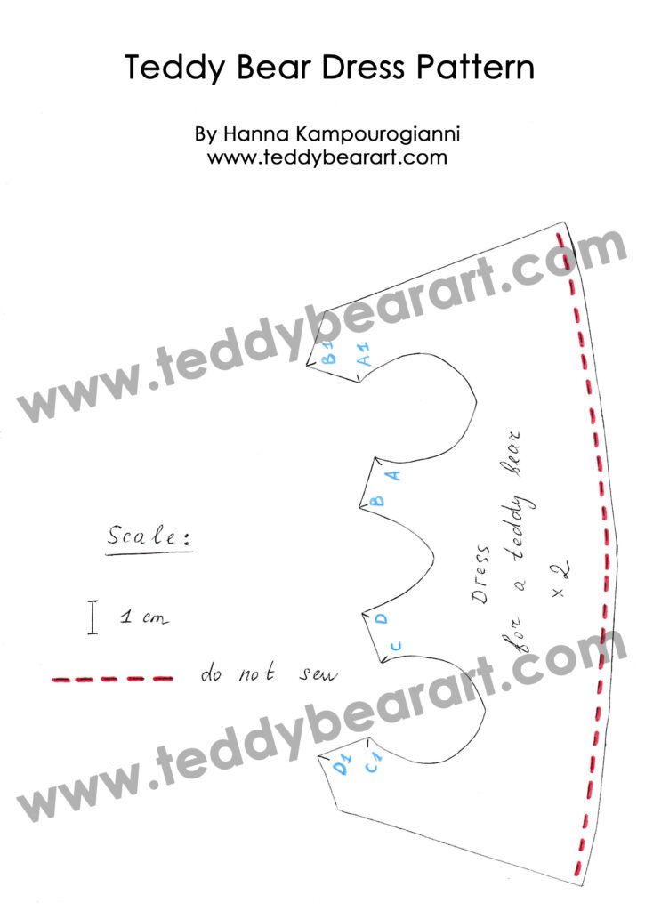 Teddy Bear Clothes Sewing Pattern - A Dress