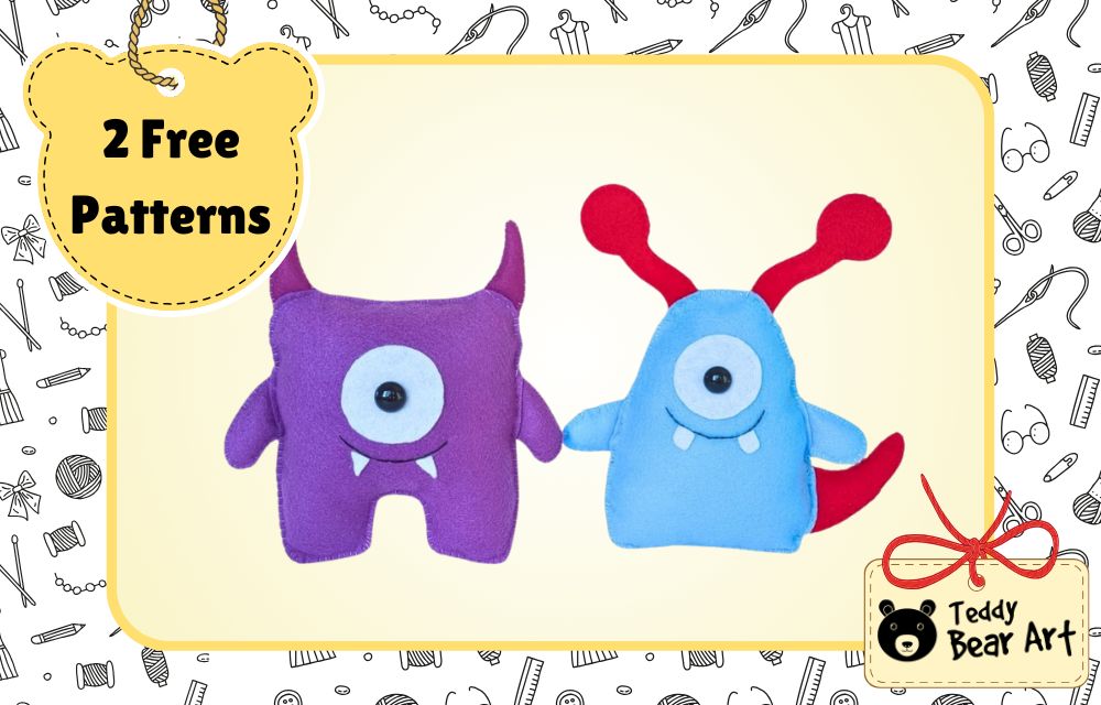 2 Free Felt Character Sewing Patterns: Cute Monster and Alien to Make