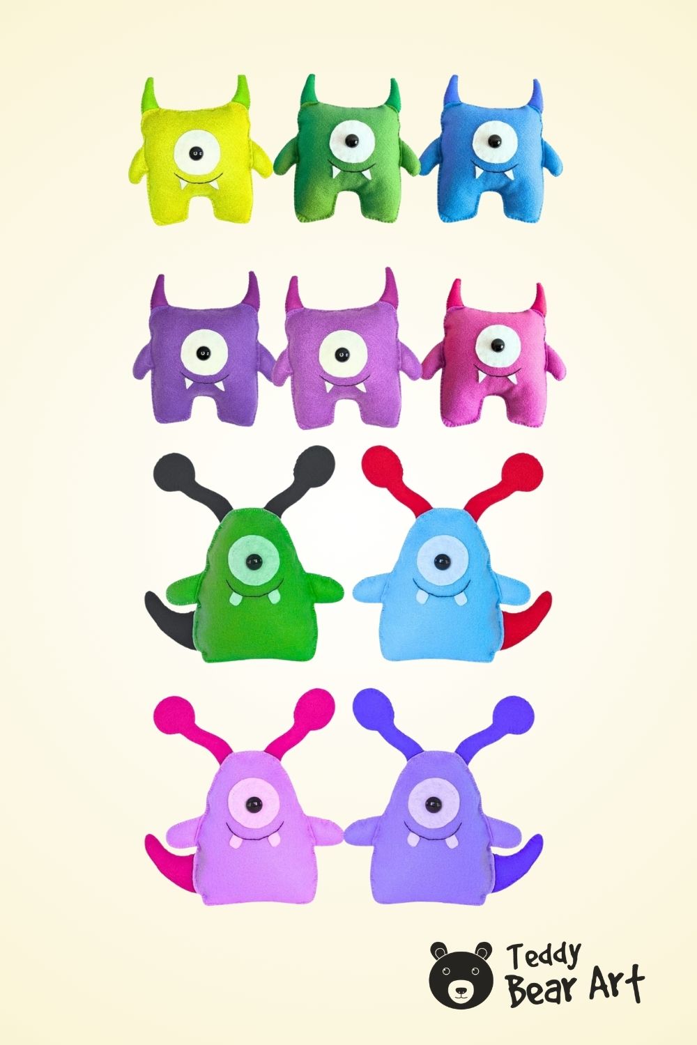 2 Free Felt Character Sewing Patterns: Cute Monster and Alien to Make