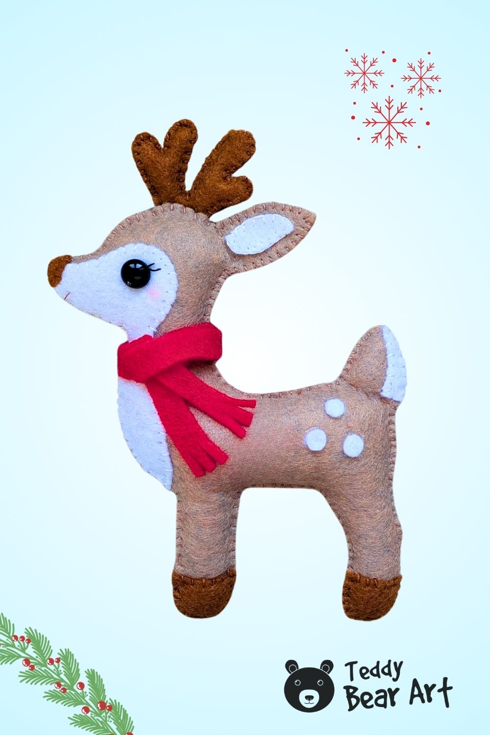 Cute Felt Deer Sewing Pattern: Free Tutorial for Beginners