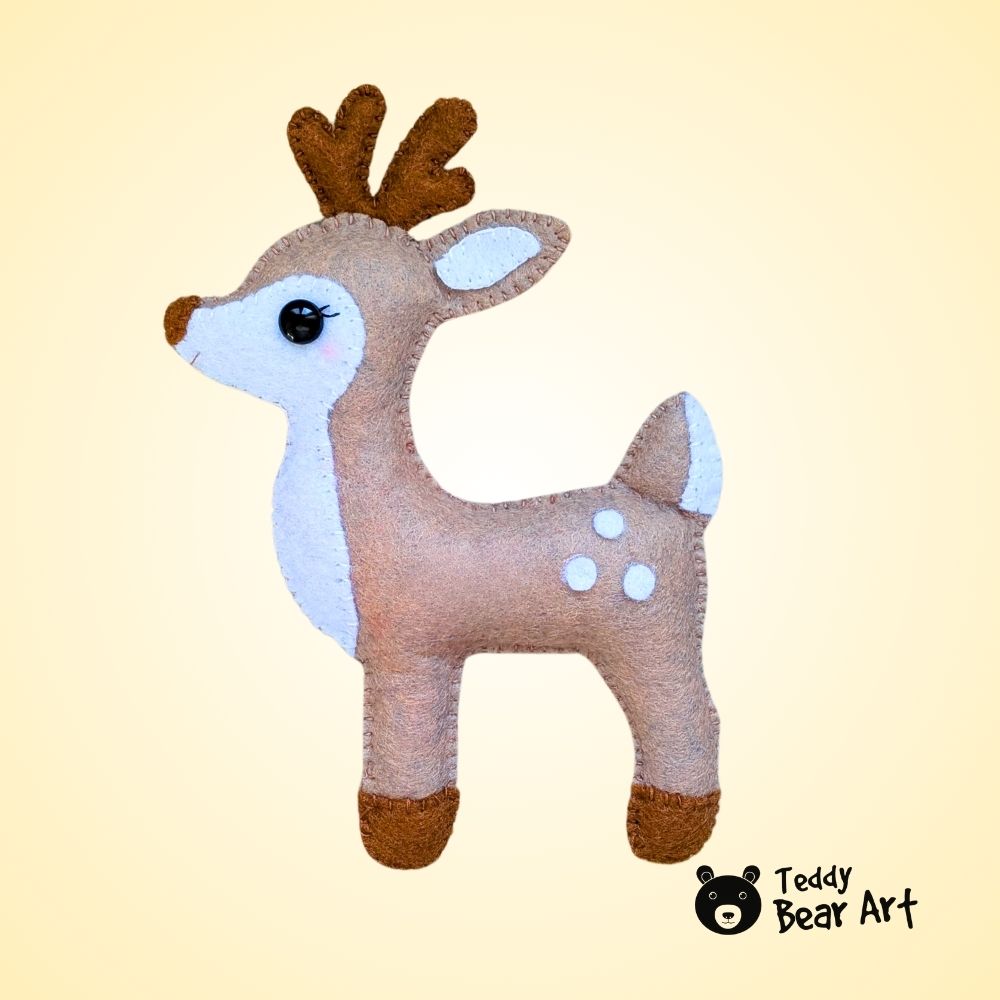 Cute Felt Deer Sewing Pattern: Free Tutorial for Beginners