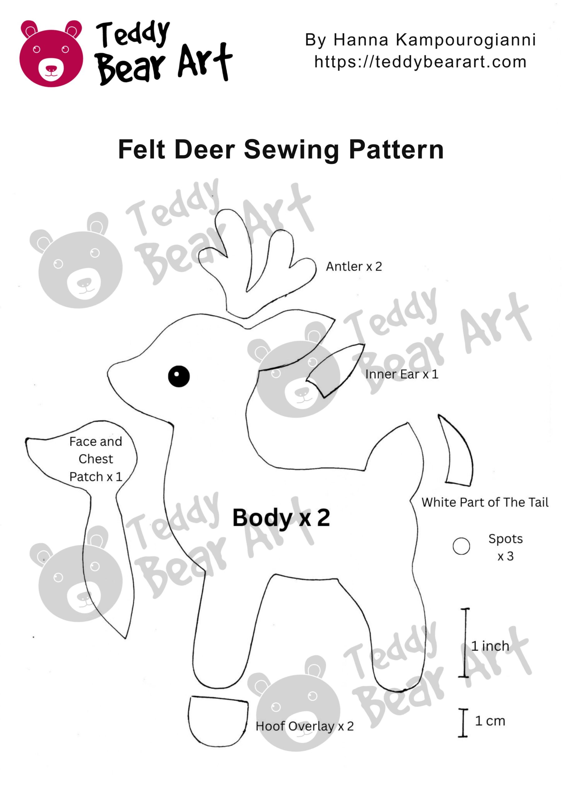 Cute Felt Deer Sewing Pattern: Free Tutorial for Beginners