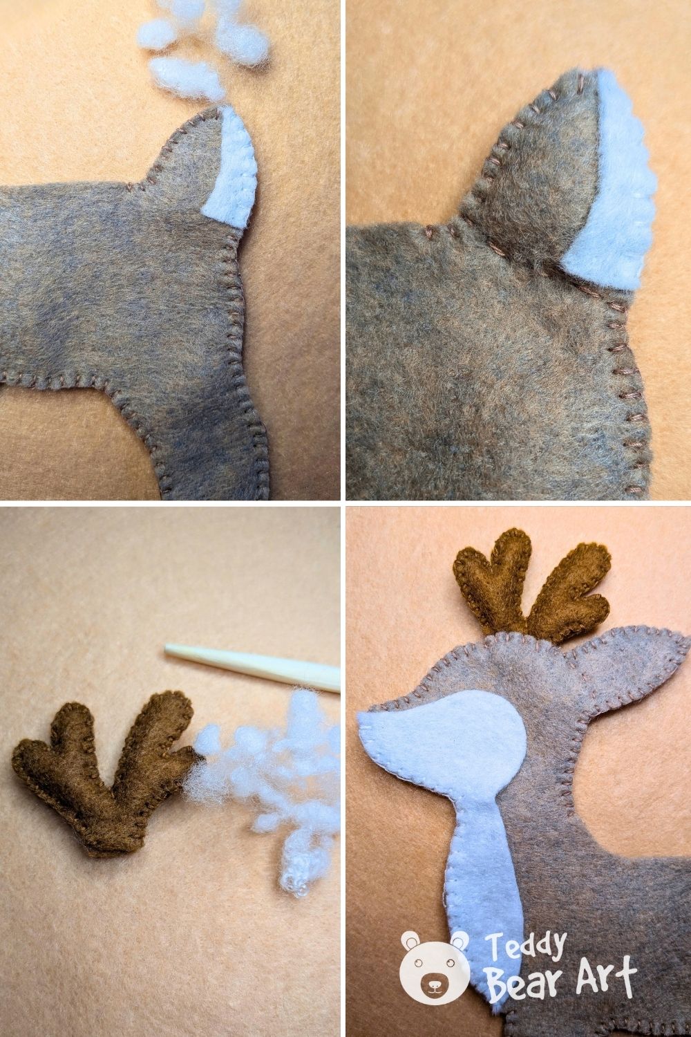 Cute Felt Deer Sewing Pattern: Free Tutorial for Beginners