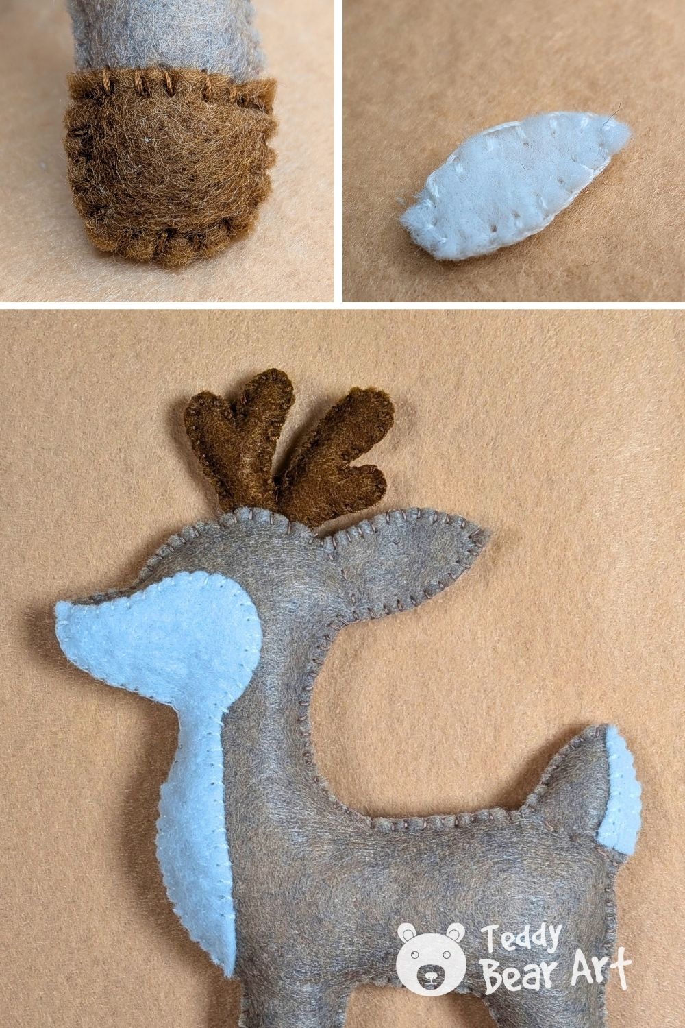 Cute Felt Deer Sewing Pattern: Free Tutorial for Beginners