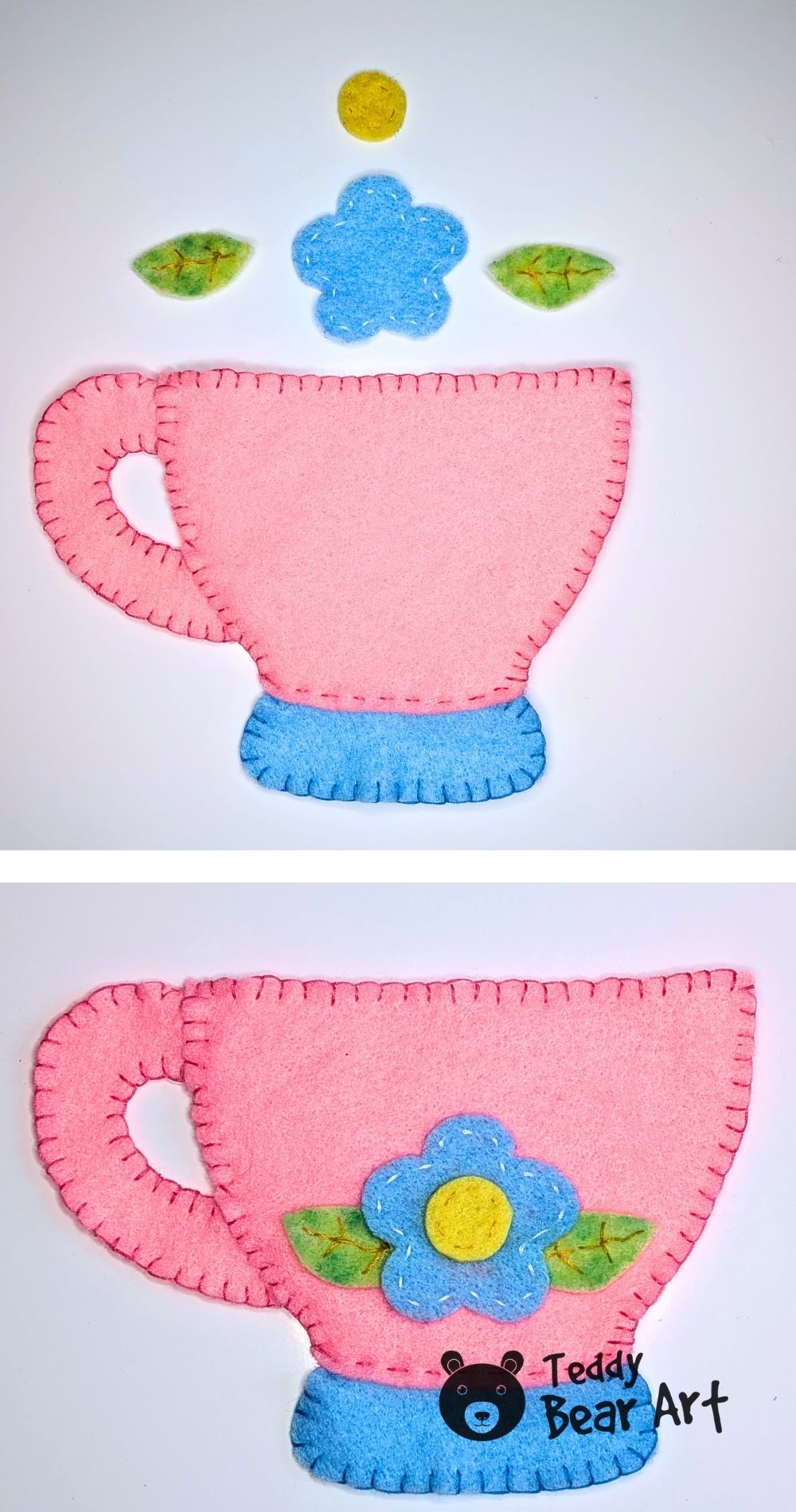Felt Cat Sewing Pattern: Free Cat in a Cup Tutorial