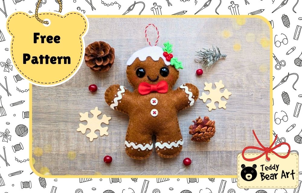 Free Felt Gingerbread Man Pattern for Beginners: Easy Christmas Sewing Tutorial