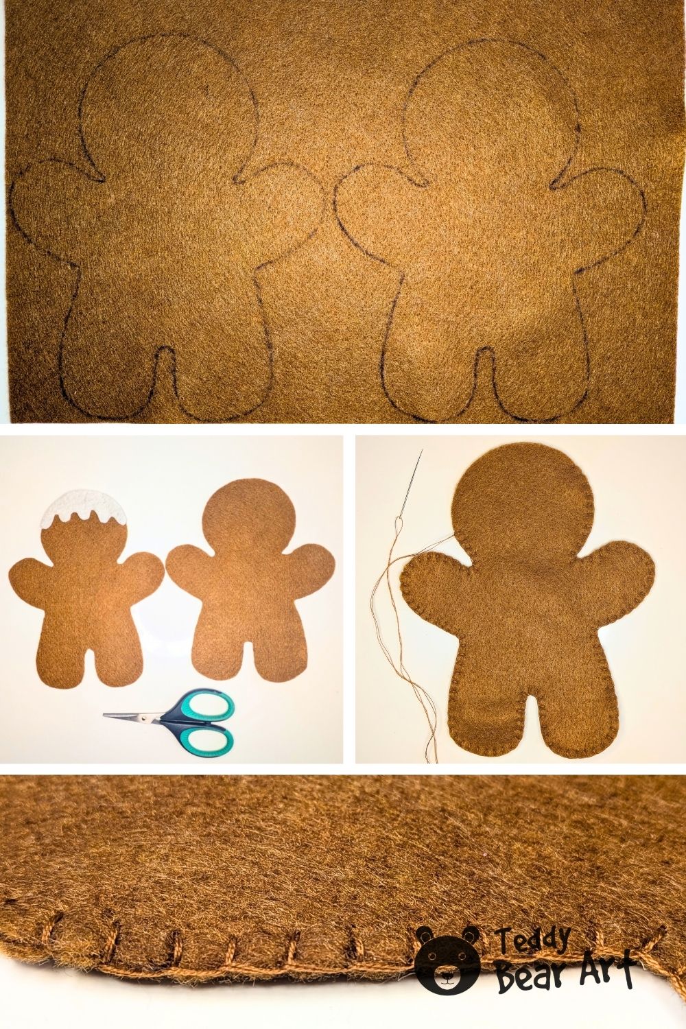Free Felt Gingerbread Man Pattern for Beginners: Easy Christmas Sewing Tutorial