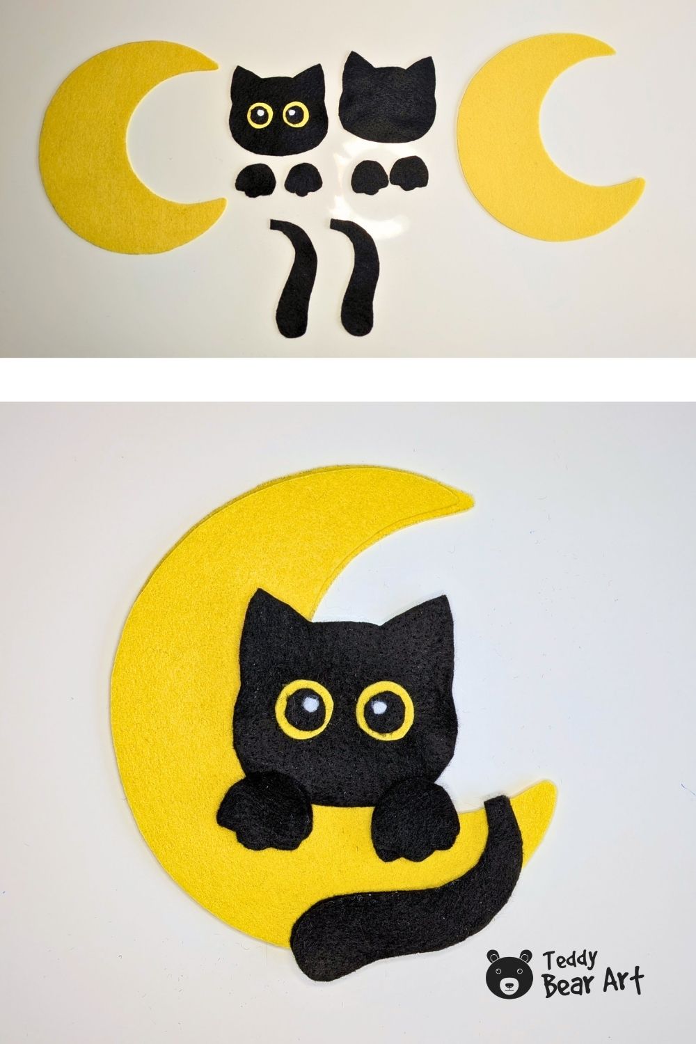 Moon Cat Sewing Pattern: Free Felt Toy Tutorial
