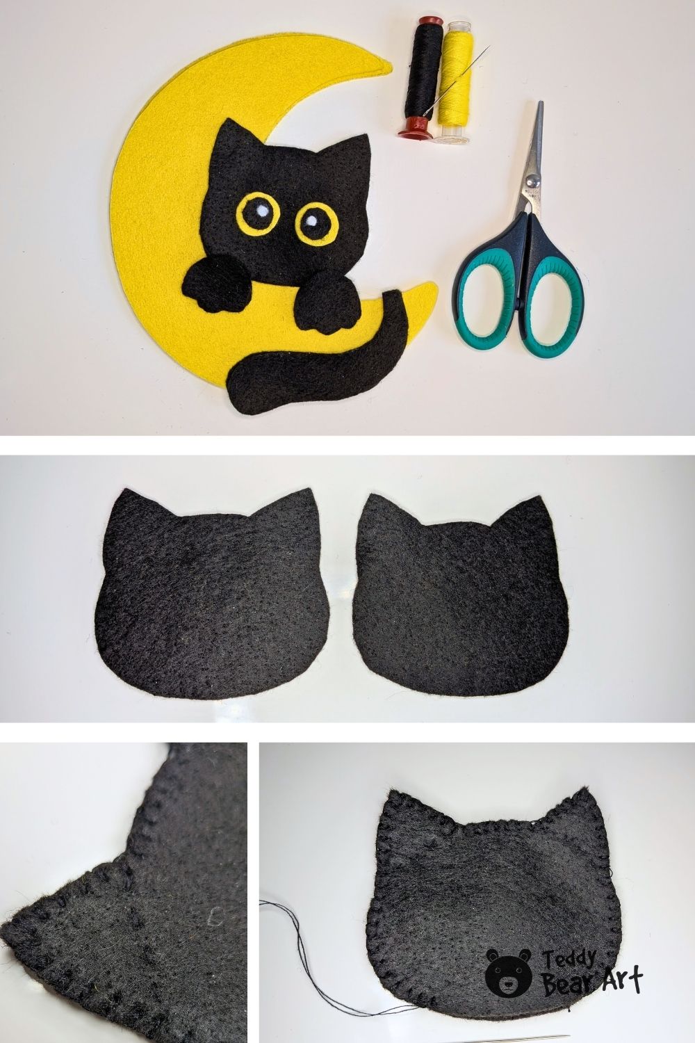 Moon Cat Sewing Pattern: Free Felt Toy Tutorial